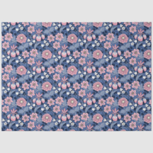 Viktorianische Blume in Rosa und Blau Seidenpapier
