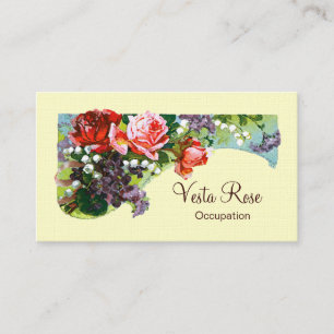 Viktorianische Blume ~ LINEN PAPIER / ÄNDERUNGSFAR Visitenkarte