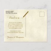 Viktorianische Blume mit Foto Hochzeit Sichern des Ankündigungspostkarte (Rückseite)