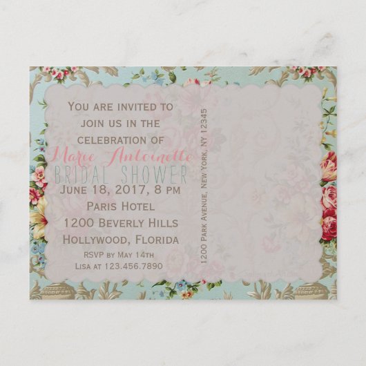 Viktorianische Blume - Postkarte / UAWG / Einladun (Rückseite)