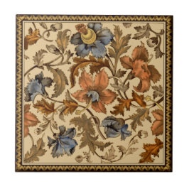 Viktorianische Blume Strewn Transferware 1880s Rep Fliese