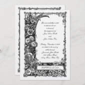 Viktorianische Blume Verlobung Abendessen Einladung (Vorne/Hinten)