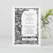 Viktorianische Blume Verlobung Abendessen Einladung (Stehend Vorderseite)