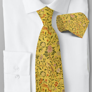 Viktorianische Blumen Elegante Vögel Blumen Krawatte