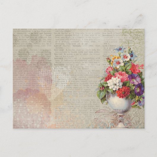 Viktorianische Blumen Postkarte (Vorderseite)