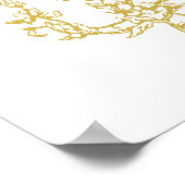 Viktorianische Blumen Rahmen Gold Hochzeit Willkom Poster (Ecke)