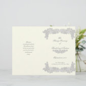 Viktorianische Blumen-Silber-Hochzeitsprogramm (Stehend Vorderseite)