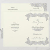 Viktorianische Blumen-Silber-Hochzeitsprogramm (Vorne/Hinten)