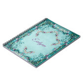 Viktorianische Blumen und Scroll elegant aquamarin Notizblock (Linke Seite)