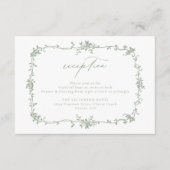Viktorianische Blumenfeier Grüne Empfang Hochzeit Begleitkarte (Vorderseite)