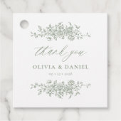 Viktorianische Blumenfeier Grüne Empfang Hochzeit Geschenkanhänger (Vorderseite)