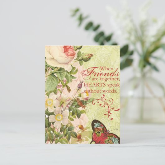 Viktorianische Blumenfreundschaft Postkarte (Stehend Vorderseite)