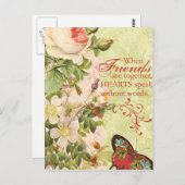Viktorianische Blumenfreundschaft Postkarte (Vorne/Hinten)