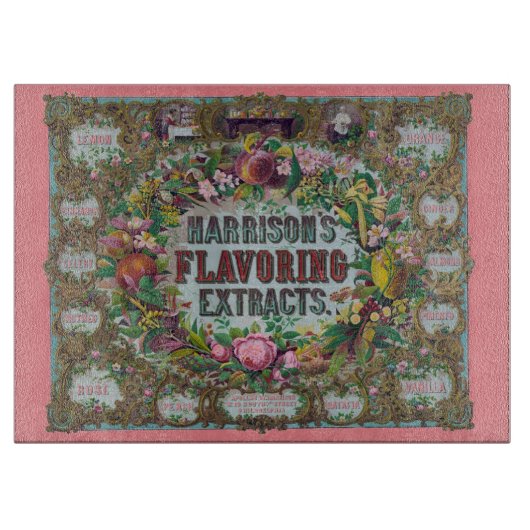 Viktorianische Blumenfruchtbackextrakte Diagramm p Schneidebrett (Vorderseite)