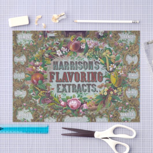 Viktorianische, blumenfruchtige Vincatgebackene Ex Seidenpapier (Handwerk)