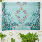 Viktorianische blumengeschmückte Rose Blume und Sc Geschirrtuch (Gefaltet)