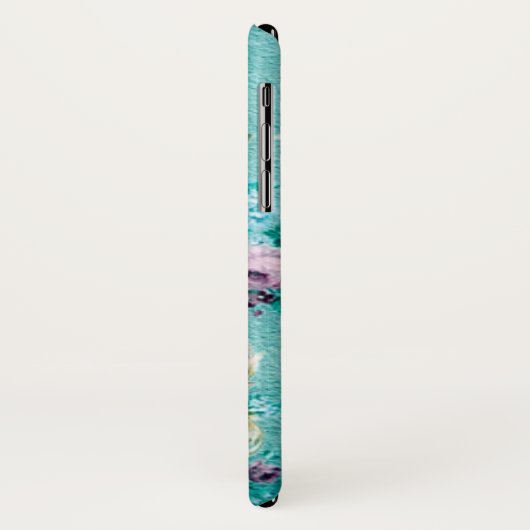 Viktorianische blumengeschmückte Rose elegant aqua Case-Mate iPhone Hülle (Hinten/Links)