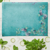 Viktorianische blumengeschmückte Rose elegant aqua Geschirrtuch (Gefaltet)