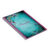 Viktorianische blumengeschmückte Rose elegant aqua Notizblock (Rechte Seite)