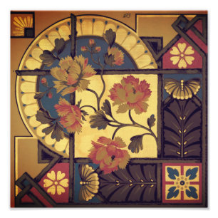 Viktorianische Blumenkunst vintage elegant Fotodruck