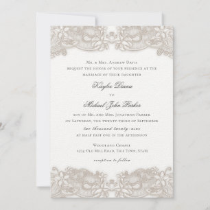 Viktorianische Blumenlatte auf White Design Weddin Einladung