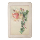 Viktorianische Blumenpastete Peach-Rose Badematte (Vorderseite Vertikal)