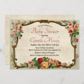 Viktorianische Blumenrahmen Kinderdusche Einladung (Vorne/Hinten)