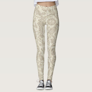 Viktorianische Blumensorte Kaskade Große Drucke Leggings