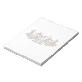 Viktorianische Blumenspitze Weißes Design Candy Ba Notizblock (Rotiert)