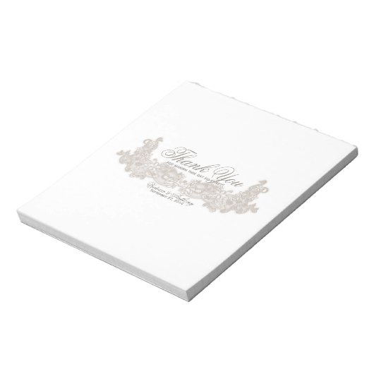 Viktorianische Blumenspitze Weißes Design Candy Ba Notizblock (Rotiert)