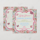Viktorianische Blumenspülung Einladungen (Vorne/Hinten)