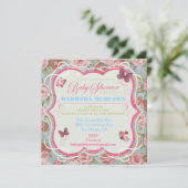 Viktorianische Blumenspülung Einladungen (Stehend Vorderseite)