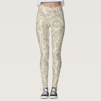 Viktorianische Blumenstraube Kaskade Grosse Drucke Leggings