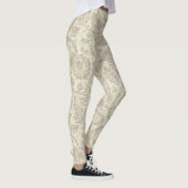 Viktorianische Blumenstraube Kaskade Grosse Drucke Leggings (Rechts)