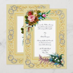 Viktorianische Blumenwreaths & Bouquets Wedding Einladung
