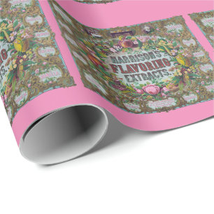 Viktorianische blumige Fruchtbackextrakte vintage  Geschenkpapier