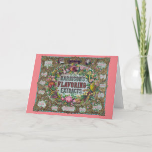 Viktorianische blumige Fruchtbackextrakte vintage Karte