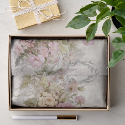 Viktorianische Blüten Nostalgie Seidenpapier (Geschenk)