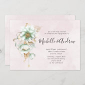 viktorianische Blütenrötung Rosa Verlobung Einladung (Vorne/Hinten)