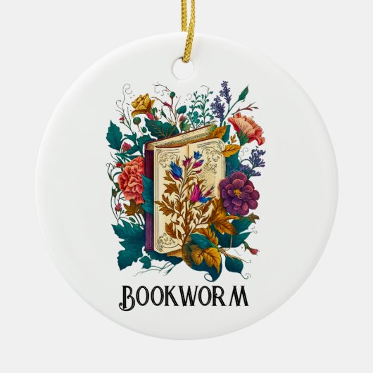 Viktorianische Bookworm-Gestaltung Keramik Ornament (Vorne)