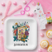 Viktorianische Bookworm-Gestaltung Pappteller (Party)