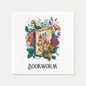 Viktorianische Bookworm-Gestaltung Serviette (Vorderseite)