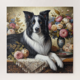 Viktorianische Border Collie und Rose 676 Stück Pu Puzzle