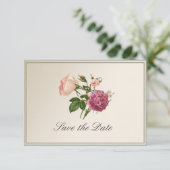 Viktorianische botanische Save the Date-Karte Date (Stehend Vorderseite)