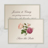 Viktorianische botanische Save the Date-Karte Date (Vorne/Hinten)