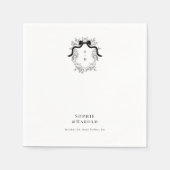 Viktorianische Bow Monogram Wedding oder Engagemen Serviette (Vorderseite)