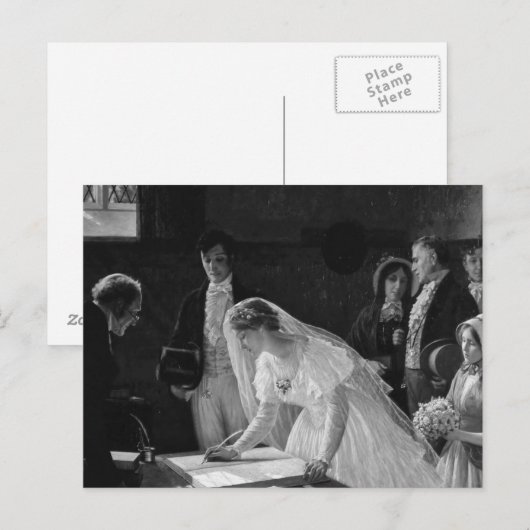 Viktorianische Braut Postkarte (Vorne/Hinten)
