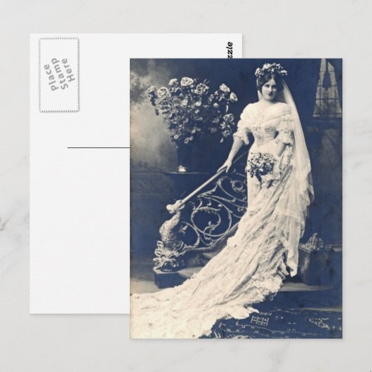 Viktorianische Braut Postkarte (Vorne/Hinten)