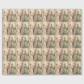 Viktorianische Braut und Begleiter Geschenkpapier (Flach)