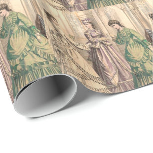 Viktorianische Braut und Brautjungfern Geschenkpapier